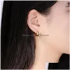 Hoop Huggie Fashion Stainless Steel Smooth Earrings For Women Small Earring Gold Sier Rose Color Party Ear Jewelrywholesale Drop D Dhjz3