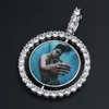 Colliers Hot personnalisé faire des Photos rotatif double face médaillons pendentif collier AAA cubique Zircon chaîne de Tennis pour hommes Hip Hop bijoux