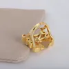 2023 Classic LEO gold Square Diamond heart ring Fashion designer rings for woman With Hollowed Out Diamond bague Jewelry Accessorie
