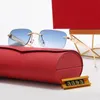 Klassiska solglasögon varumärkesdesigner UV400 strandögonögonmetall guldram solglasögon män kvinnor spegel solglasögon