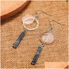 Dangle Chandelier New Arrival Handmade Round Natural Stone Beaded Earring For Women Girls High Quality Hematite Fashion Jewelry Gi Dhblt