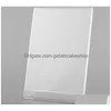 Andra köksmatsalar 100st Office Acrylic A6 Display Broschyr Stands Counter Plastic For Mes Board Menu Holder Business Poste DHWTD