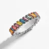 Bandringen Nieuwe eenvoudige regenboog gekanteld kristal colorf verlovingsring voor vrouwen meisjes mode sieraden feestje drop levering dhvfp