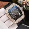 2023 nouvelle montre hommes loisirs diamant montres or boîtier en acier Silicone Quartz montre-bracelet bracelet mâle Relogio Masculino Ri6