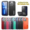 3in1 Militär tungt kickstand -telefonfodral för iPhone 14 Pro Max 13 12 11 Pro Max XR XS 7 8 Plus Samsung S22 S22 Plus S23 S23 Ultra Hard PC Soft Silicone Chockproof Cover