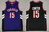 Ed Vince Carter Jerseys de baloncesto retro Tracy 1 McGrady 1998-99 Raptorses Mesh Hardwoods Classics T- Camisa Mens Purple Vintage Jersey