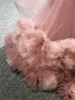 Festklänningar Vestidos de Fiesta Real Picture Pink Pleat Flower Strapless ärmlös golvlängd Formell prom kvinnor kväll