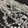 Beads 5 yards Stronggest Thickest 6mm 8mm round empty rivolis handmade chain link for crystal settings silver plated metal claw