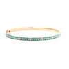 Bangles 2022 New Design Fashion Women Girl Party Charm Jewelry Gold Color Sparking Clear CZ Paved Round Turquoise Bangles Bracelet Gifts
