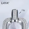 Knot 925 Sterling Silver Luxury Clear Cubic Zirconia Chain Drop Earrings Ear Clip For Women Party Fashion Jewelry Gift