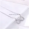 Anhänger Halsketten 925 Sterling Silber Halskette Liebe Unendlichkeit Herz vergoldet Zirkon CZ Frauen Geschenk für Muttertag Drop Lieferung Jewe Dh0Ny