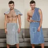 Men Quick-Dry Wearable Towel Microfiber Fabric Bathrobe Adult Spa Men Body Face Towel Running Blanket Travel Swimming Bathrobe