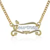 Necklaces Fashion Customized Name Necklace Cuban chain Neckalces Double Layer Goldplated Nameplate Fashion Personalized Necklace Gifts