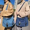 Sacs de soirée College Student Book Laptop Vintage Denim Side Postman Bag Street Y2K Grunge Textile Fabric Big Capacity Besace Messenger