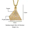 Kedjor Egyptiska Egypten Pyramidhalsband för kvinnor Eye Charm Gold Pendant Geometric Triangle Collier Manliga smycken på halsen