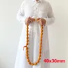 Bransoletki tasbih super wielka pomarańczowa żywica muzułmanin 33 koraliki bransoletka islamska wysokiej jakości akcesoria arabska misbaha koralika różańca