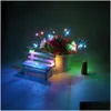 Party Decoration 1M 10LED Sier Wire Glass Wine LED String Light Cork Shaped Bottle Stopper Lamp Christmas Drop Delivery Home Garden DHGNU