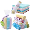 8 pièces/lot bébé infantile nouveau-né serviette de bain gant de toilette bain alimentation essuyer doux coton serviette pour bébé laver le visage