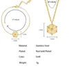 Colares pendentes Aneebayh 2023 Compass embutido de zircão redondo geométrico colar de aço inoxidável