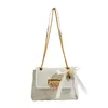 Duffel Bags Elmsk 2023 Французский стиль повседневная офисная леди одиночная сумка для плеча Элегантная золотая цепочка ювелирные ювелирные украшения