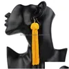 Dangle Lustre Bohème À La Main Tissé Longues Boucles D'oreilles De Mode Chinois Noeud Gland Pour Les Femmes Parti Bijoux Cadeau Drop Deliv Dhxpq