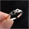 Anéis Gold Sier Color Infinity Ring Eternity Hand Charms Good Friend Gift Infinicle