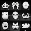 Party masker papper diy mask vit målning halloween chirstmas barn kreativa Garten Drop Delivery Home Garden Festive Supplies DH9FO