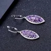 Set GEM'S BALLET Anello in argento sterling 925 con ametista naturale Orecchini pendenti Set di gioielli floreali con petalo fatto a mano per le donne Matrimonio