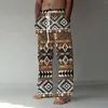 Pantalons pour hommes Mode décontractée Imprimé Poche en lin à lacets Grande taille Paillettes Mousse Étoile