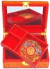 Sacchetti per gioielli Scatola per sposa con rossetto a 2 strati in legno classico fatto a mano cinese
