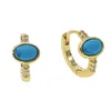 Brincos de argolas azuis turquesas gem mini -brinco para mulheres multi pervencendo pequenos aros delicados jóias de moda de alta qualidade de alta qualidade