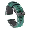 Bracelets de montre Vintage Crazy Horse Bracelet en cuir véritable 20mm 22mm 24mm Bracelets en cuir de veau Bracelets de montre Marron Noir Vert Bleu Bracelet Ceinture