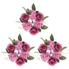 Decoratieve bloemen 3 stks krans tafel decor kunstmatige rozenbloem centerpieces voor tafels ringen pilaar