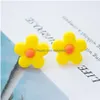 Stud Fashion Polymer Clay Flower Earring voor vrouwen schattige roestvrijstalen naald snoepjes kleur feest oor sieraden drop levering oorbellen dhem5