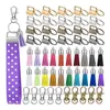 Nyckelringar 60 PCS Key FOB Hårdvaruuppsättning Inkludera 20 armband med nyckelring och nyckelringning Tassel Swivel Snap Hook313i