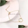 Bransoletka Charm Fashion Fashion Double Circle dla kobiet ręcznie robiony okrągły pierścień złoto Sier Sier Copper Link Braceletspersonality Party Jewelry Dr Dhrus