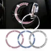 Llavero de encendido de coche, pegatinas de diamantes de imitación para Auto, estilo de motocicleta, decoración ostentosa, botón circular para llave, accesorios para coche