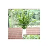 Other Home Decor 100Pcs Artificial Fake Plastic Green Leaves Grass Plant House Wedding Festival Decoration Gift F225 Drop Delivery Ga Dhj8K