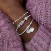 Charm Bracelets 100% 925 Sterling Silver Celestial Stars Bracelet With Clear CZ Fashion Women Wedding Engagement Jewelry Accessories L230518