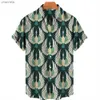 Мужские футболки 2022 Animal Crane 3D Prant Beach Hawaiian Летняя рубашка с короткими рубашка