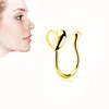 Pinces-nez Anneaux Goujons Cerceaux pour femmes Bijoux de corps non perçants Amour Coeur U Forme Acier Inoxydable Argent Or Rose Couleur En Gros 2023 Nouveau