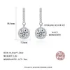 Earrings Luxury Drop Earrings For Women CZ Paved 1CT Moissanite Diamond Dangle Earrings 925 Sterling Silver Elegant Female Jewelry