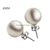 Dangle Chandelier Trendy Round Ball Shape 6Mm 8Mm 10Mm Pearl Stud Earring For Women Romantic Wedding Party Earrings Fashion Jewelr Dha7B