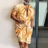 Tute da uomo estate hawaiano stampato abito da uomo moda bavero camicia e pantaloncini due pezzi 2023 casual allentato uomo spiaggia abiti vestiti 230520