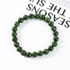 Bracelets JD Elegant Natural Stone Green Diopside Strand Bracelets Women Fashion Round Beads Stand Bangles Quality Bijoux pour les cadeaux de fête