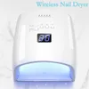 Nageltorkar inbyggda batteri 30LEDS nagel UV-lampa Uppladdningsbar trådlös gelpolsk torktumlare Professional Manicure Light Cordless Nail Art Tools 230520