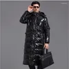 Mäns ner Winter Jacket Men Coat 90% Duck Jackor Långa rockar Tjocka varma ytterkläder Parka Male Overrocks Plus Size WLF086