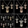 Earrings Necklace Set Womens Alloy Greyhound Jewelry Lovers Pet Dog Drop Delivery Sets Dhgarden Dhahb