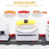 Keukens spelen voedsel draaiende sushi platen trein speelgoed doen alsof transportband elektrische route rail rail cars simulatiemodel speelgoed voor kinderen cadeau 230519