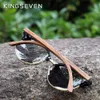 Óculos de sol Kingseven feitos artesanais de alta qualidade de madeira preta homens mulheres polarizadas espelhos de sol machos uv400 tons 230519